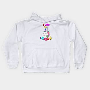 unicorn 1st birthday: I am 1 and magical Kids Hoodie